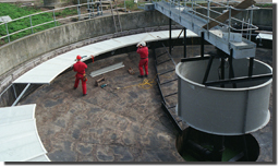 Radial Tank Clarifier Screens Installation to reduce suspended solids